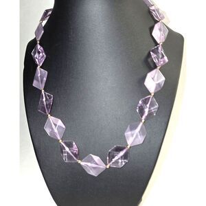 Vintage Translucent Lavender Geometric Lucite Necklace